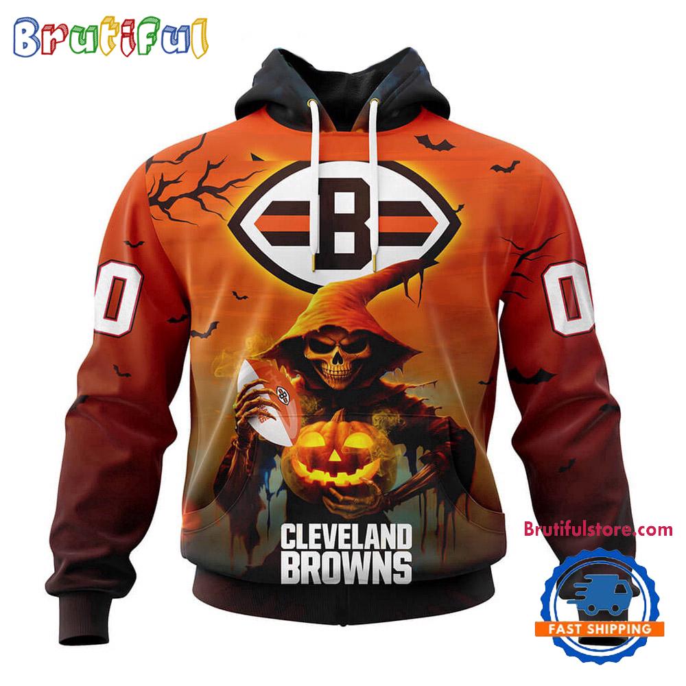 NFL Cleveland Browns Ghost Witches Halloween Custom Hoodie