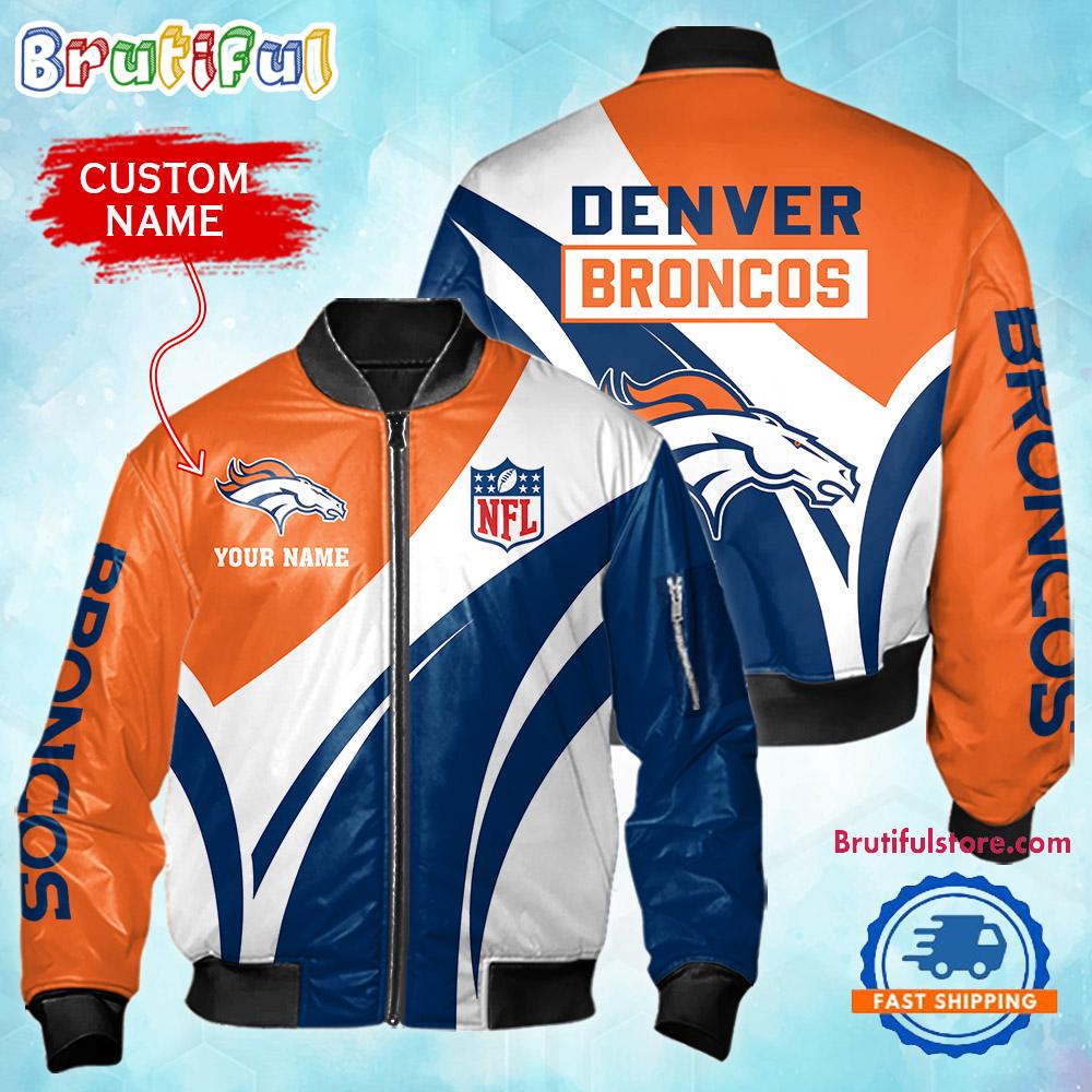 NFL Denver Broncos Football Team Logo Personalized Bomber Jacket