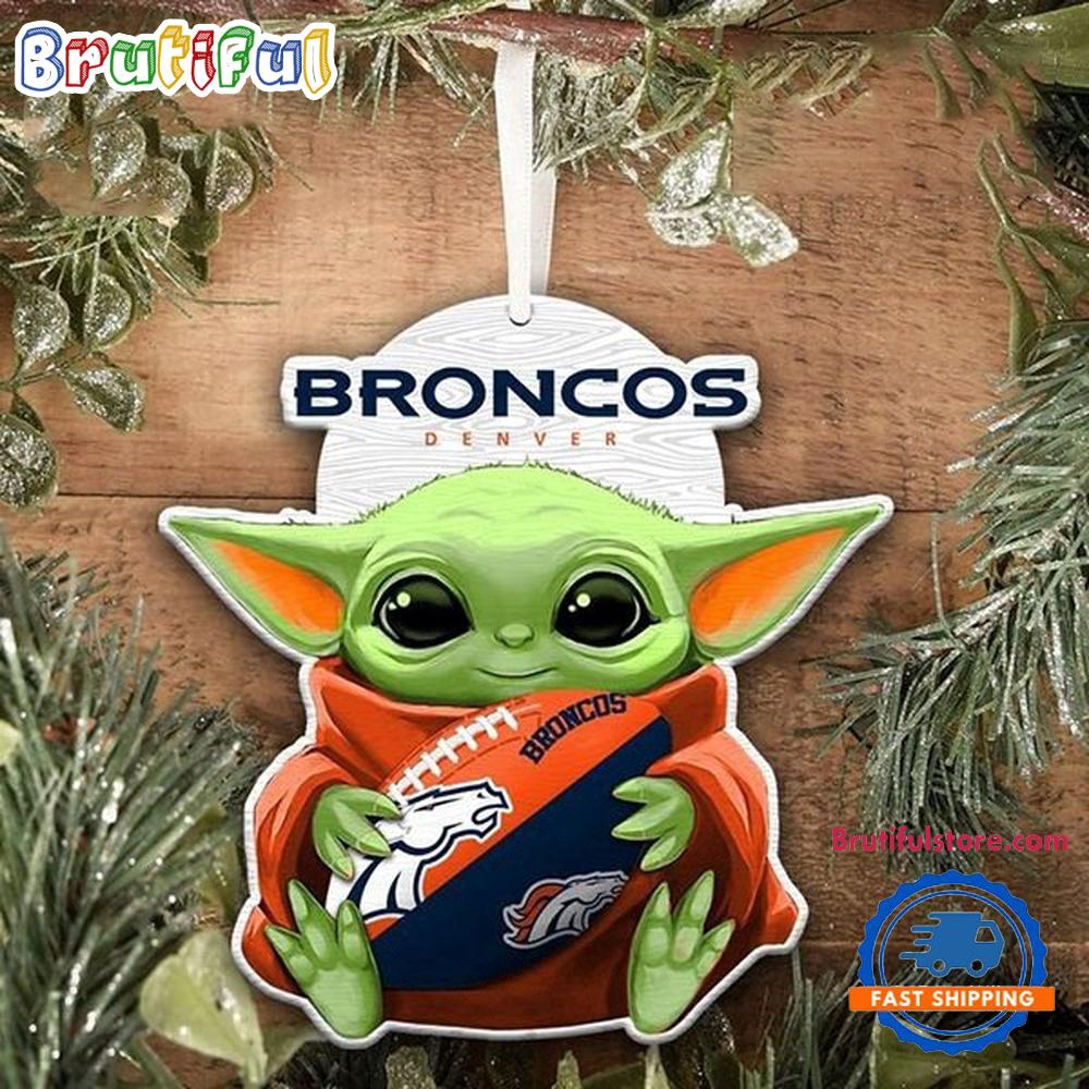 NFL Denver Broncos Special Baby Yoda Star Wars Movies Christmas Ornament, Football Christmas Tree Ornament