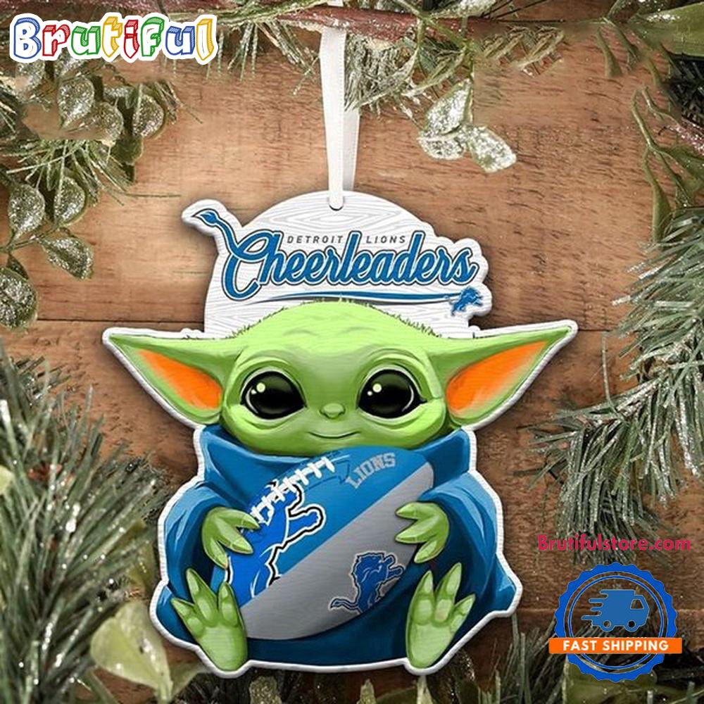 NFL Detroit Lions Special Baby Yoda Star Wars Movies Christmas Ornament, Football Christmas Tree Ornament