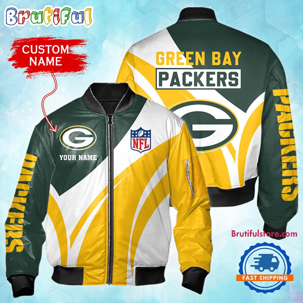 NFL Green Bay Packers Football Team Logo Personalized Bomber Jacket