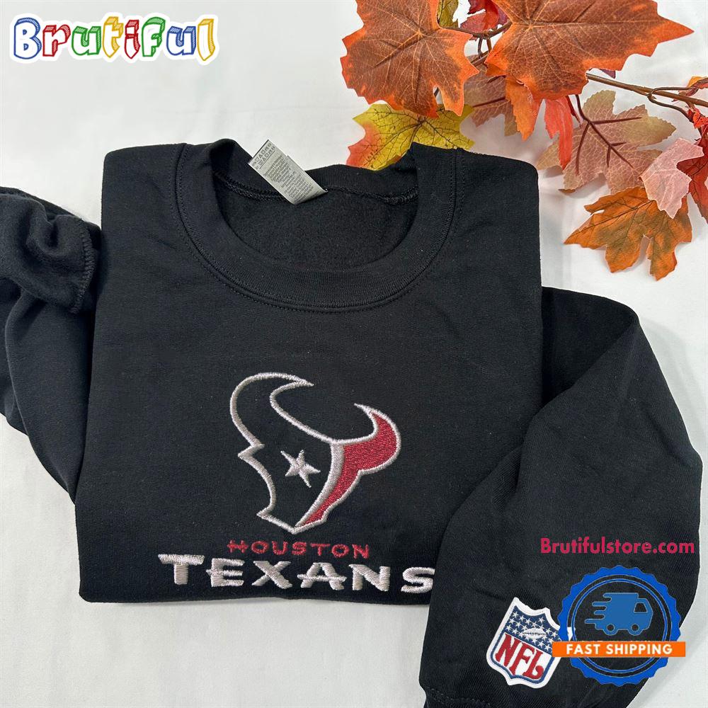 NFL Houston Texans Logo Team Football Embroidered Sweatshirts, Football Embroidered Sweatshirt
