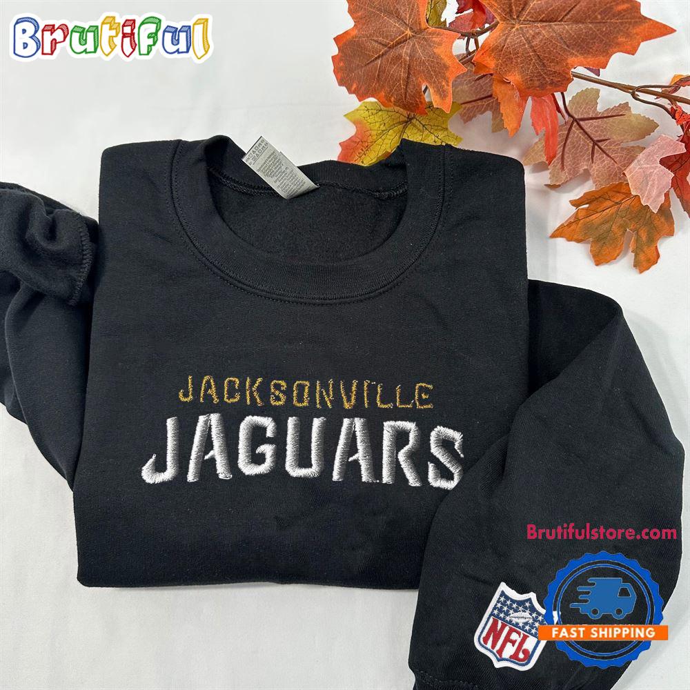 NFL Jacksonville Jaguars Logo Team Football Embroidered Sweatshirts, Football Embroidered Sweatshirt