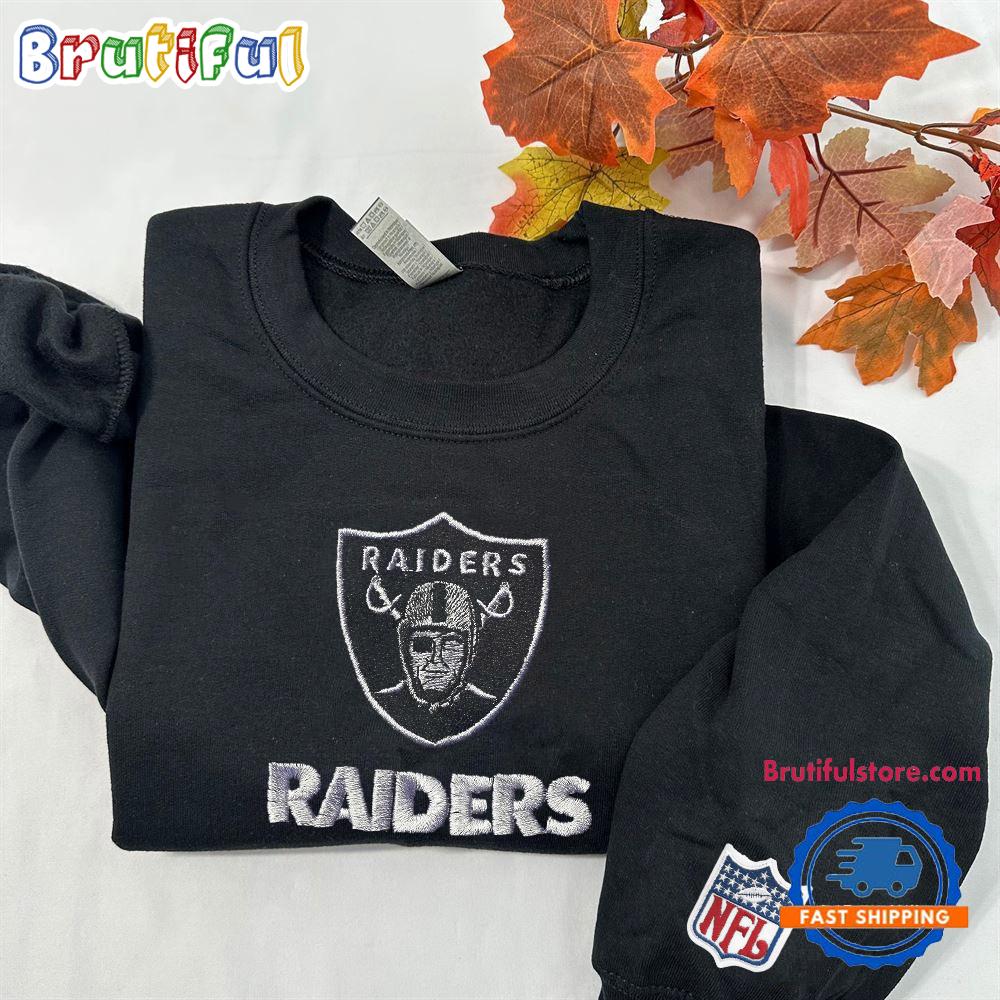 NFL Las Vegas Raiders Logo Team Football Embroidered Sweatshirts, Football Embroidered Sweatshirt