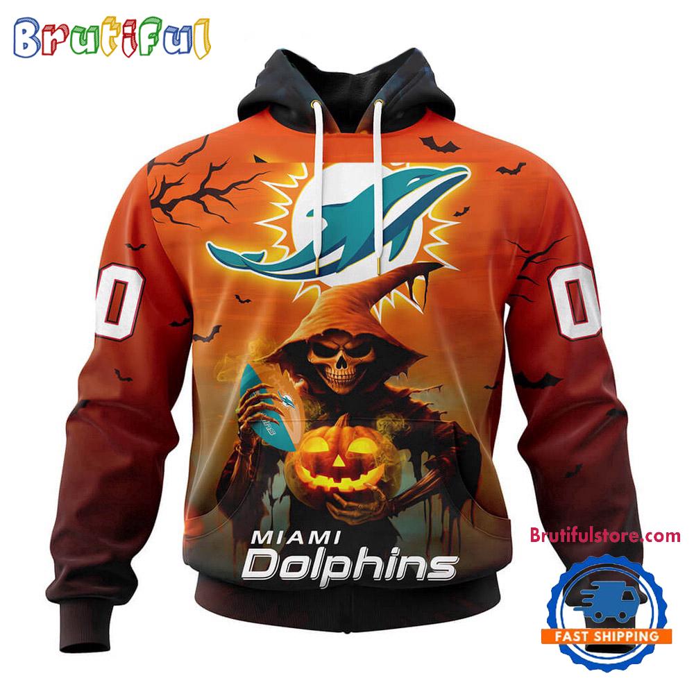 NFL Miami Dolphins Ghost Witches Halloween Custom Hoodie