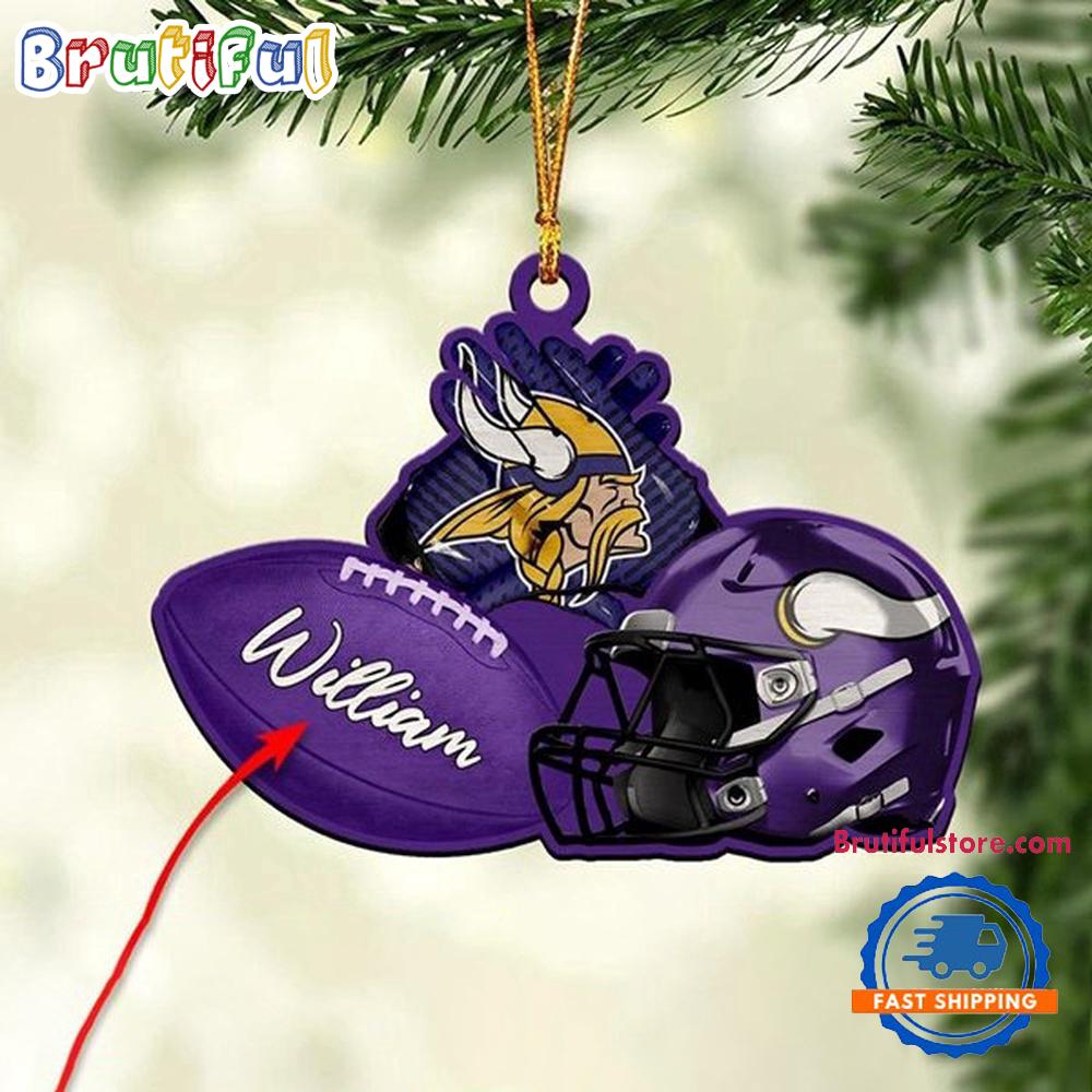 NFL Minnesota Vikings Football Helmets Christmas Ornament, Custom Football Ornament Decoration