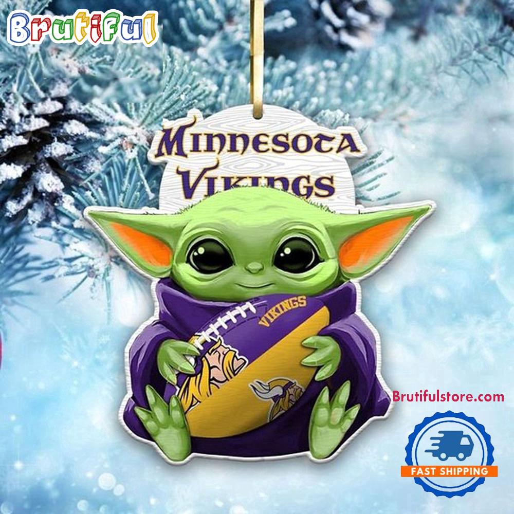 NFL Minnesota Vikings Special Baby Yoda Star Wars Movies Christmas Ornament, Football Christmas Tree Ornament