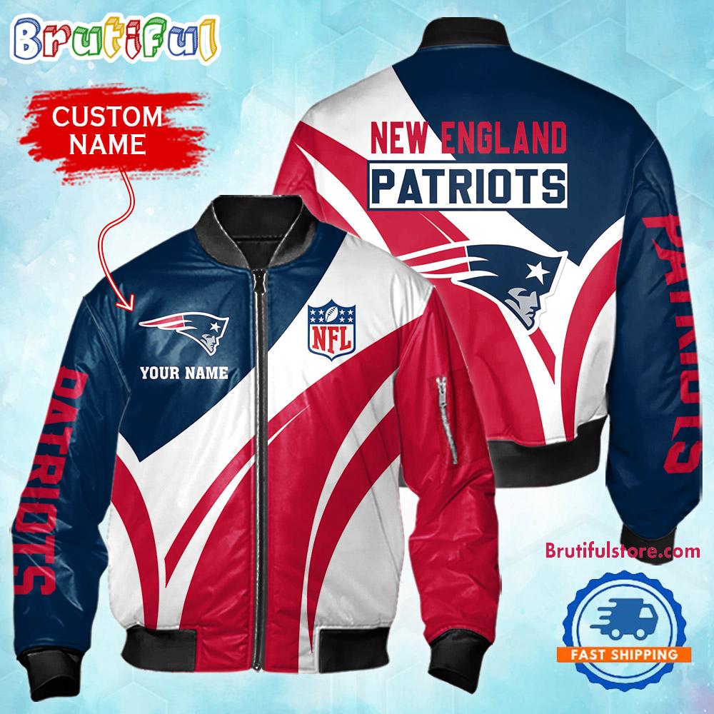 NFL New England Patriots Football Team Logo Personalized Bomber Jacket