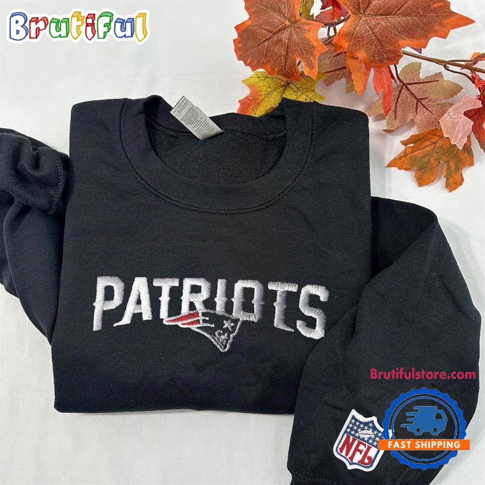 NFL New England Patriots Logo Team Football Embroidered Sweatshirts, Football Embroidered Sweatshirt