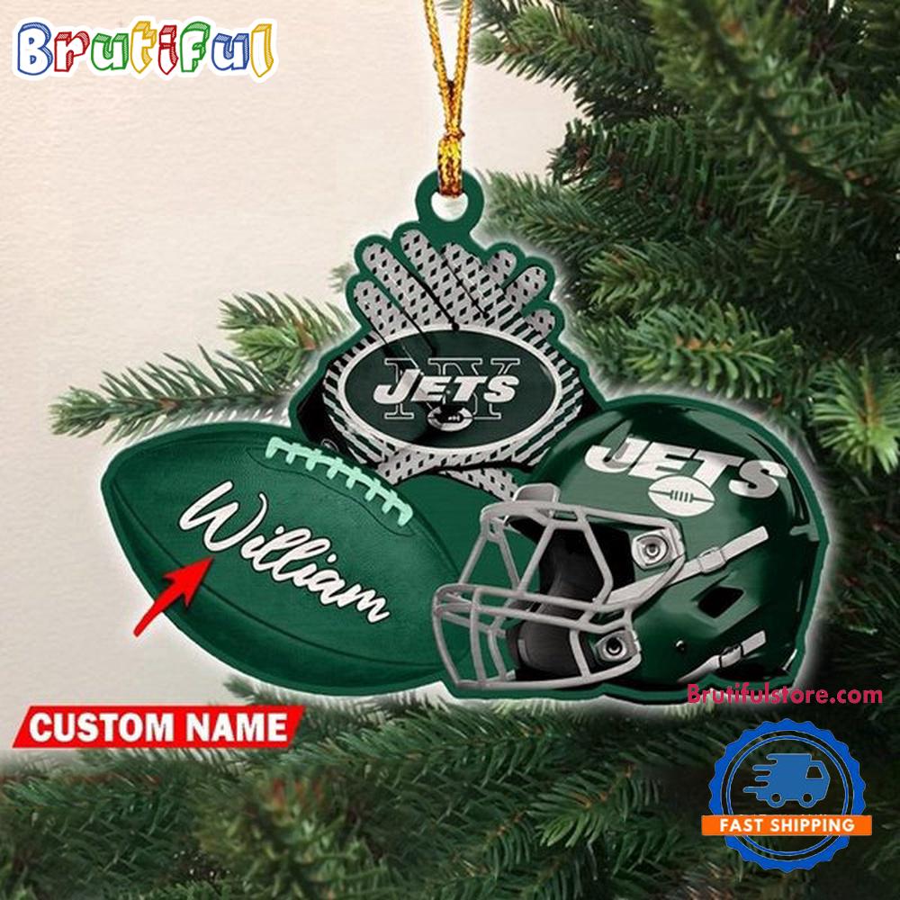 NFL New York Jets Football Helmets Christmas Ornament, Custom Football Ornament Decoration