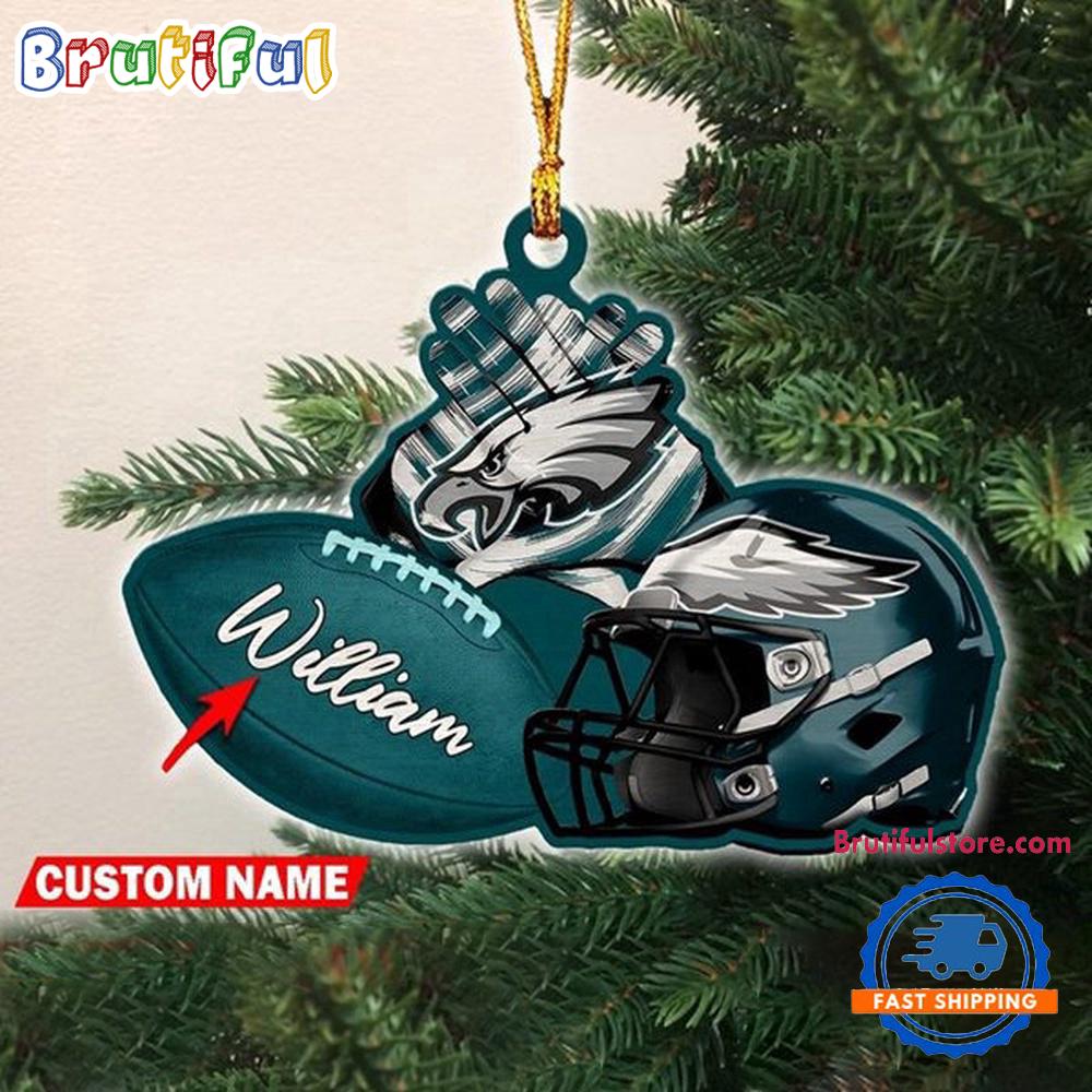 NFL Philadelphia Eagles Football Helmets Christmas Ornament, Custom Football Ornament Decoration