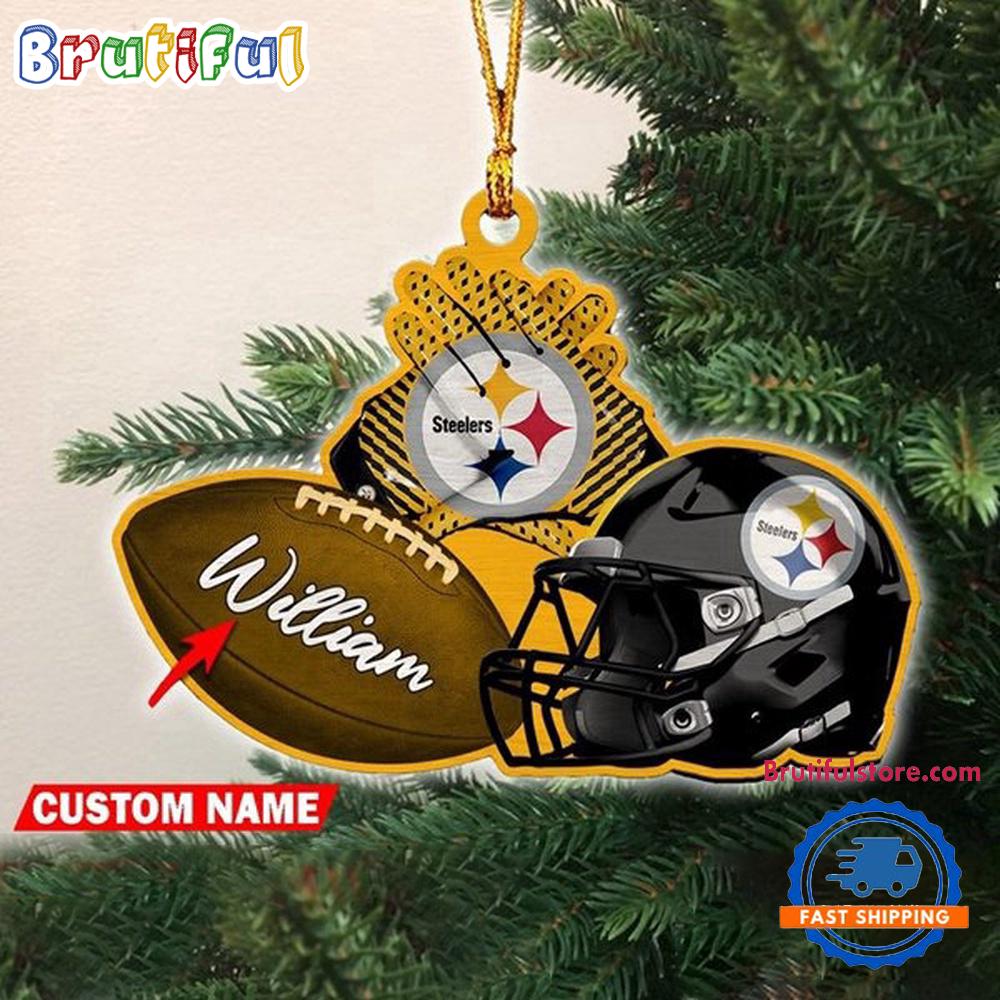 NFL Pittsburgh Steelers Football Helmets Christmas Ornament, Custom Football Ornament Decoration