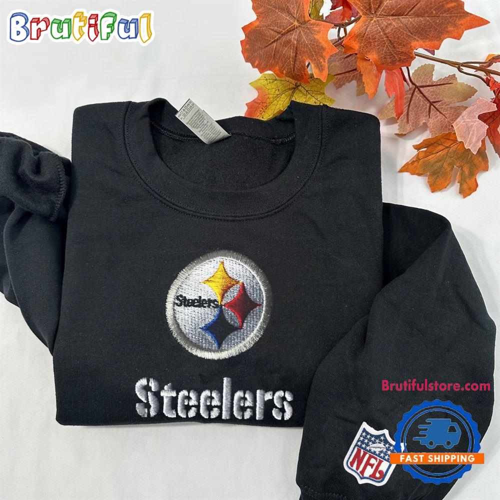 NFL Pittsburgh Steelers Logo Team Football Embroidered Sweatshirts, Football Embroidered Sweatshirt