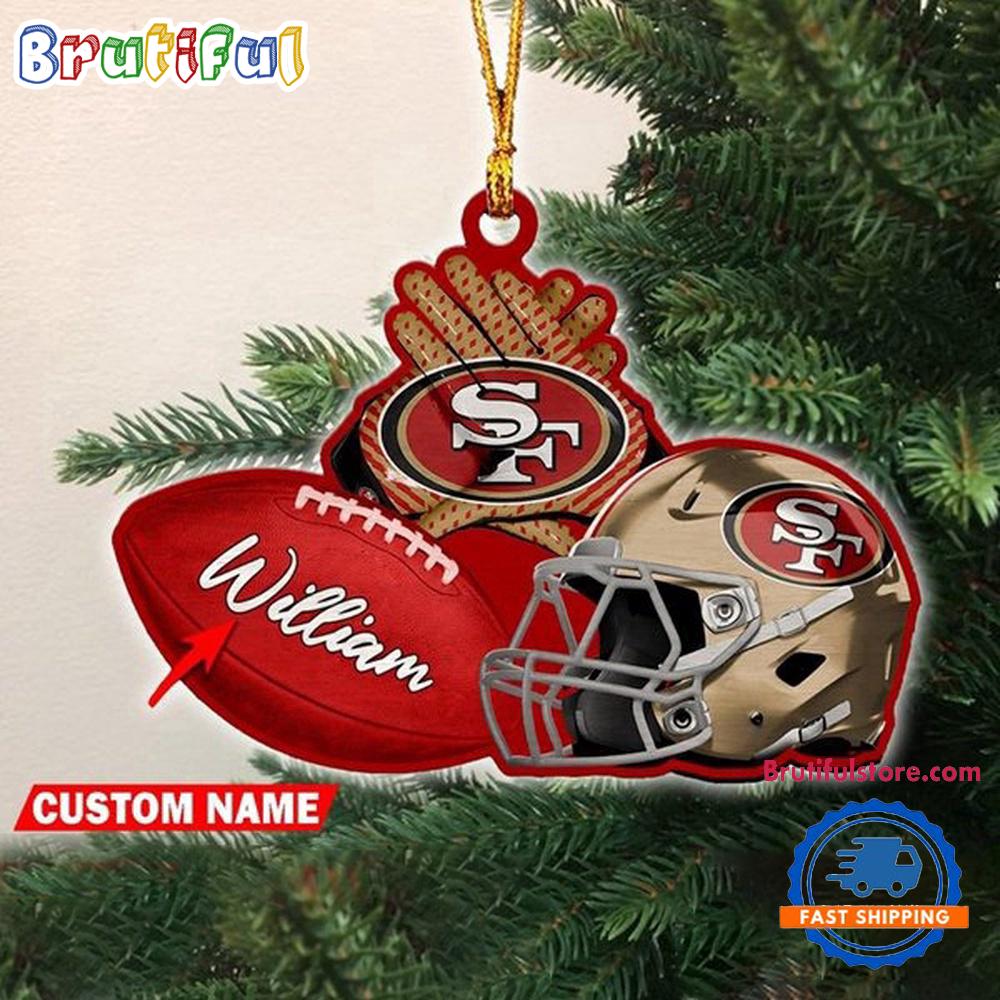 NFL San Francisco 49ers Football Helmets Christmas Ornament, Custom Football Ornament Decoration