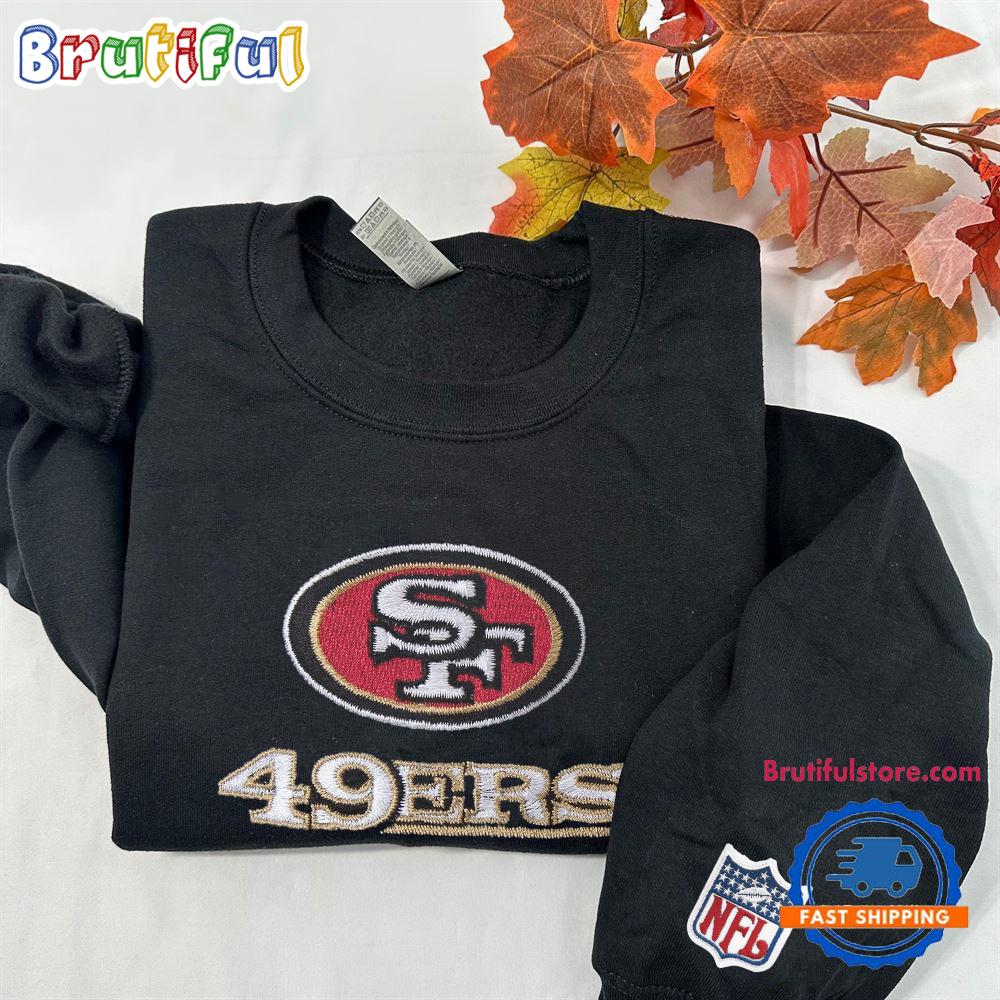 NFL San Francisco 49ers Logo Team Football Embroidered Sweatshirts, Football Embroidered Sweatshirt