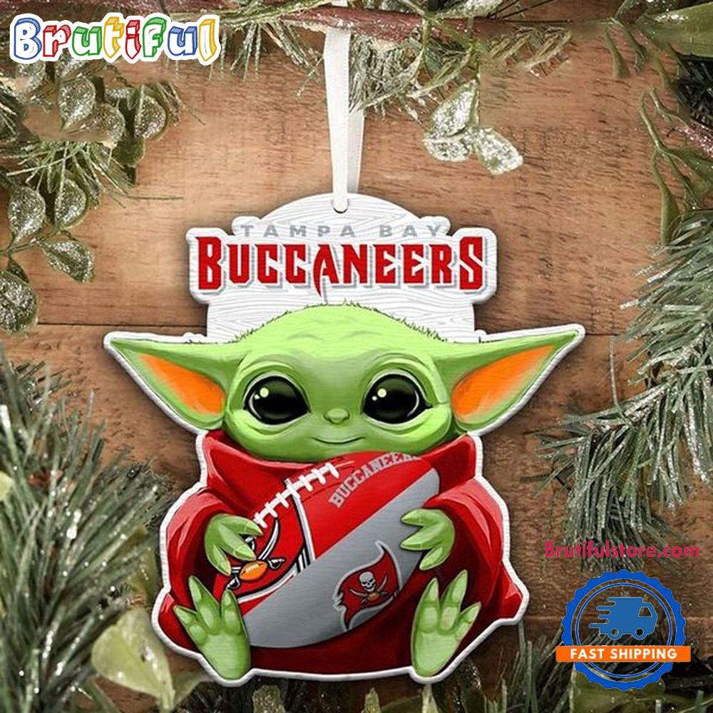NFL Tampa Bay Buccaneers Special Baby Yoda Star Wars Movies Christmas Ornament, Football Christmas Tree Ornament