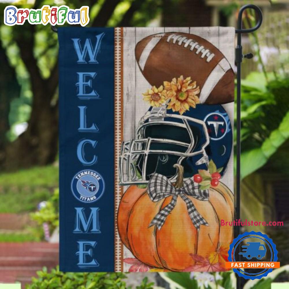 NFL Tennessee Titans Flower Pumpkin Halloween Football Garden Flag