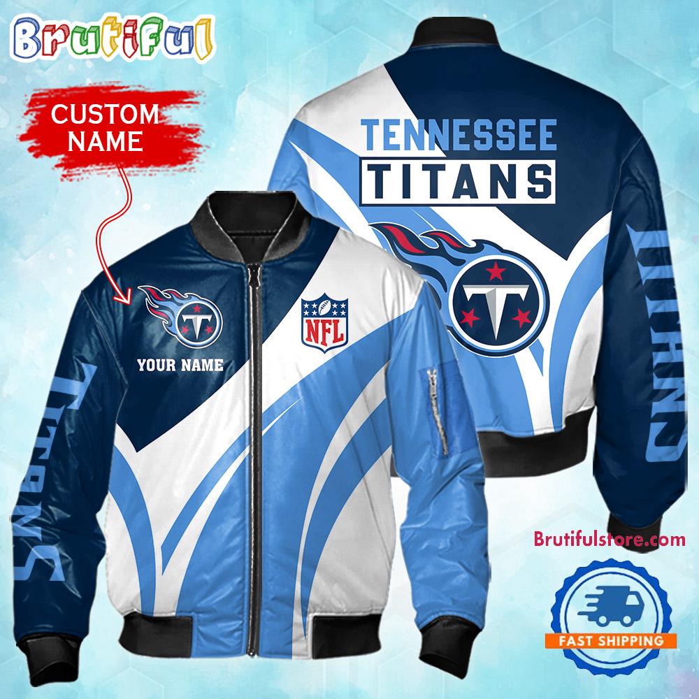 NFL Tennessee Titans Football Team Logo Personalized Bomber Jacket