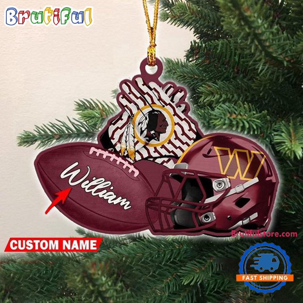 NFL Washington Commanders Football Helmets Christmas Ornament, Custom Football Ornament Decoration