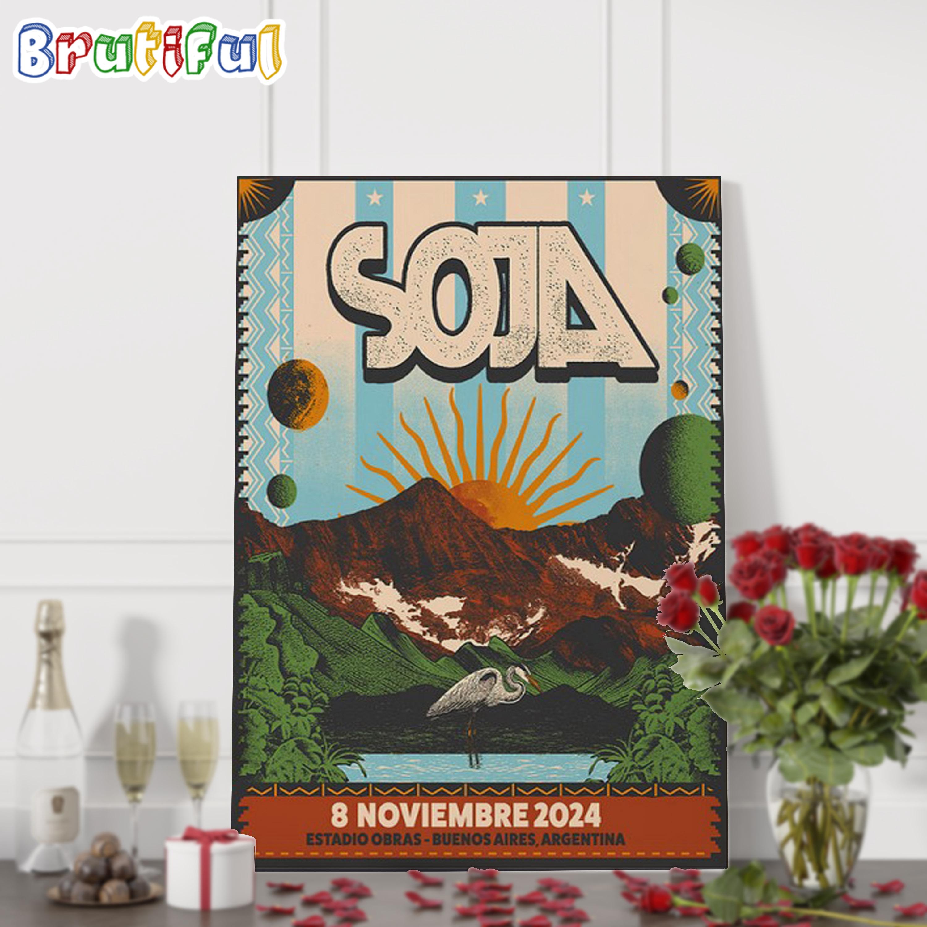 SOJA November 8 2024 Buenos Aires AR Event Wall Art Poster Canvas