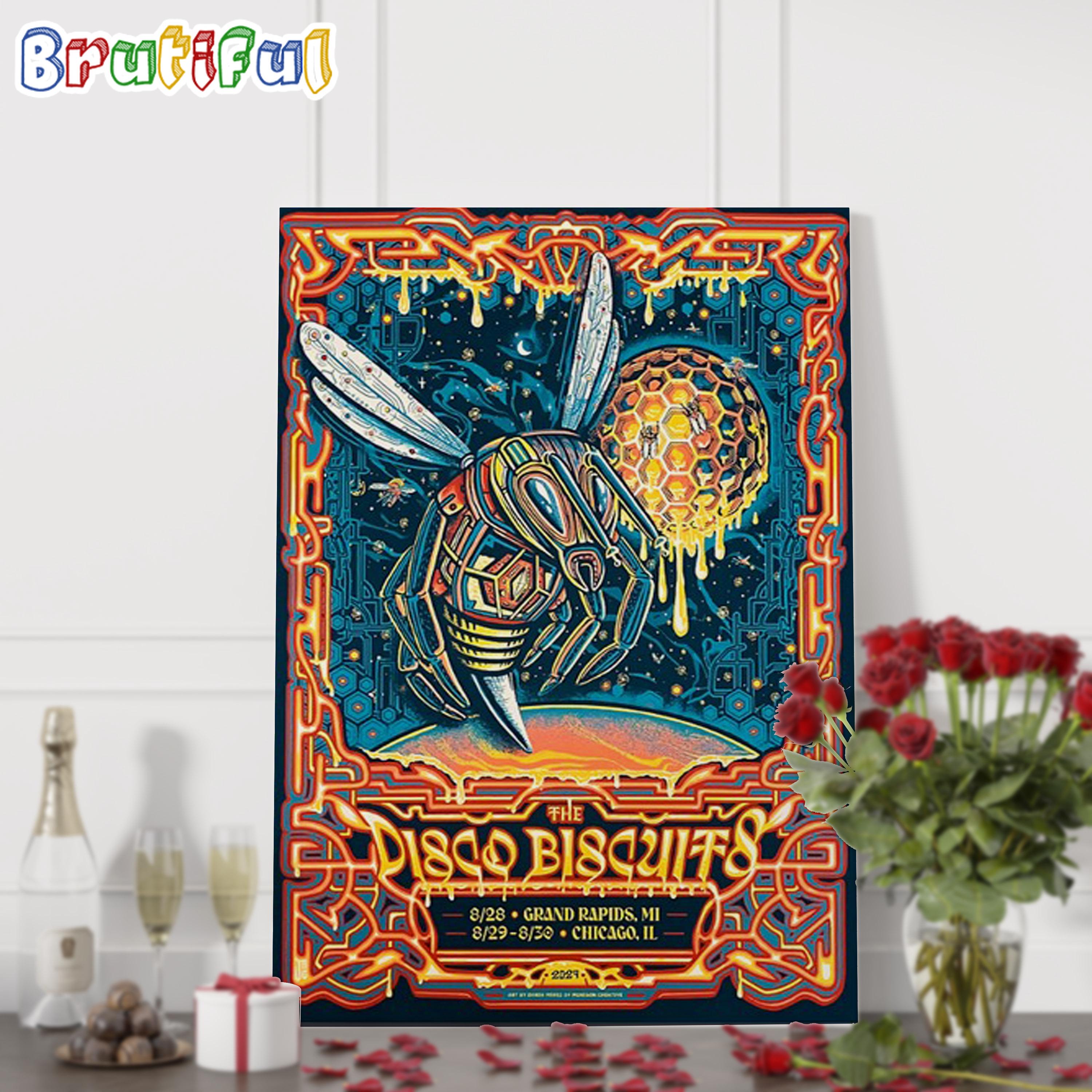 The Disco Biscuits August 28-29 2024 Grand Rapids, MI And Chicago IL Wall Art Poster Canvas