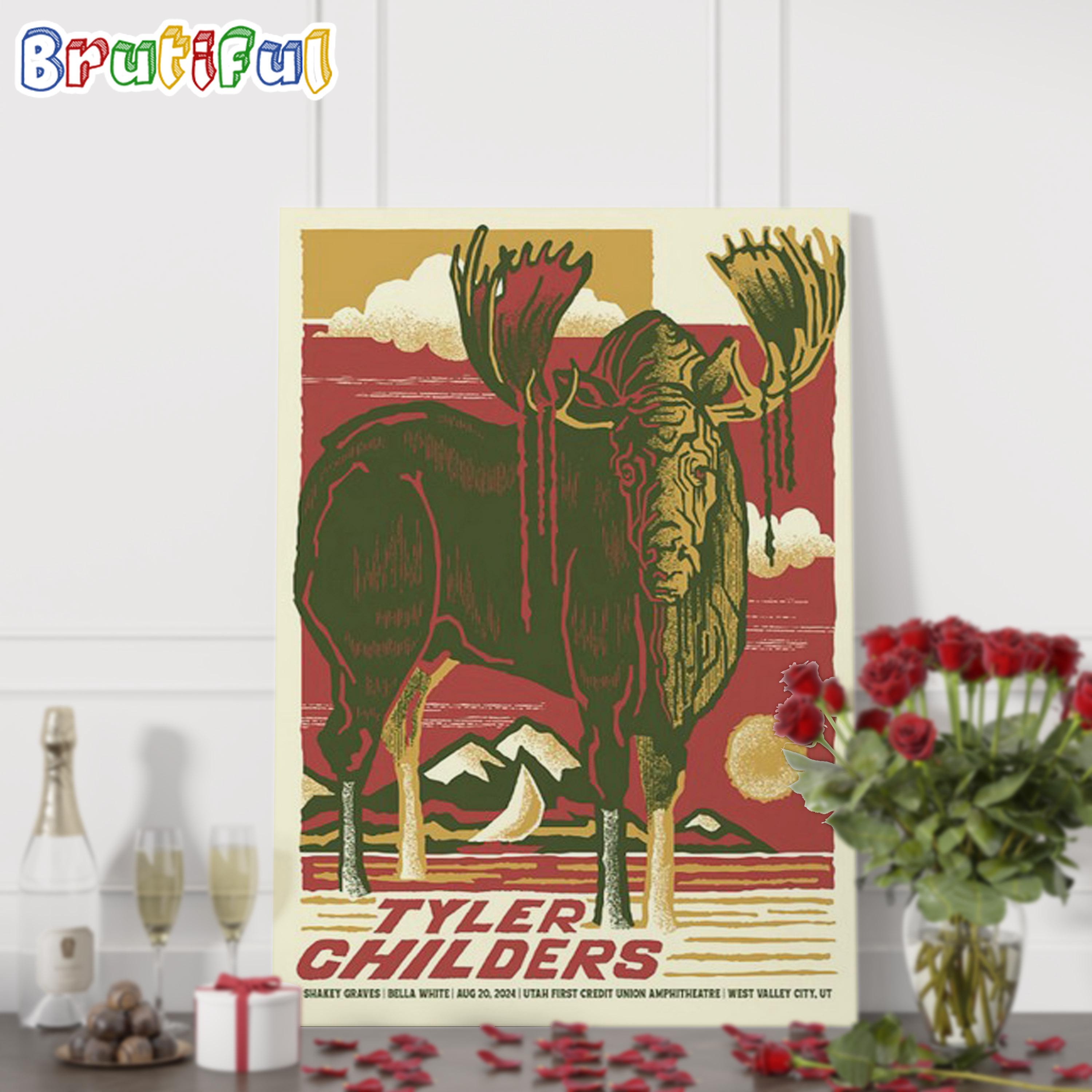 Tyler Childers West Valley City UT August 20 2024 Wall Art Poster Canvas