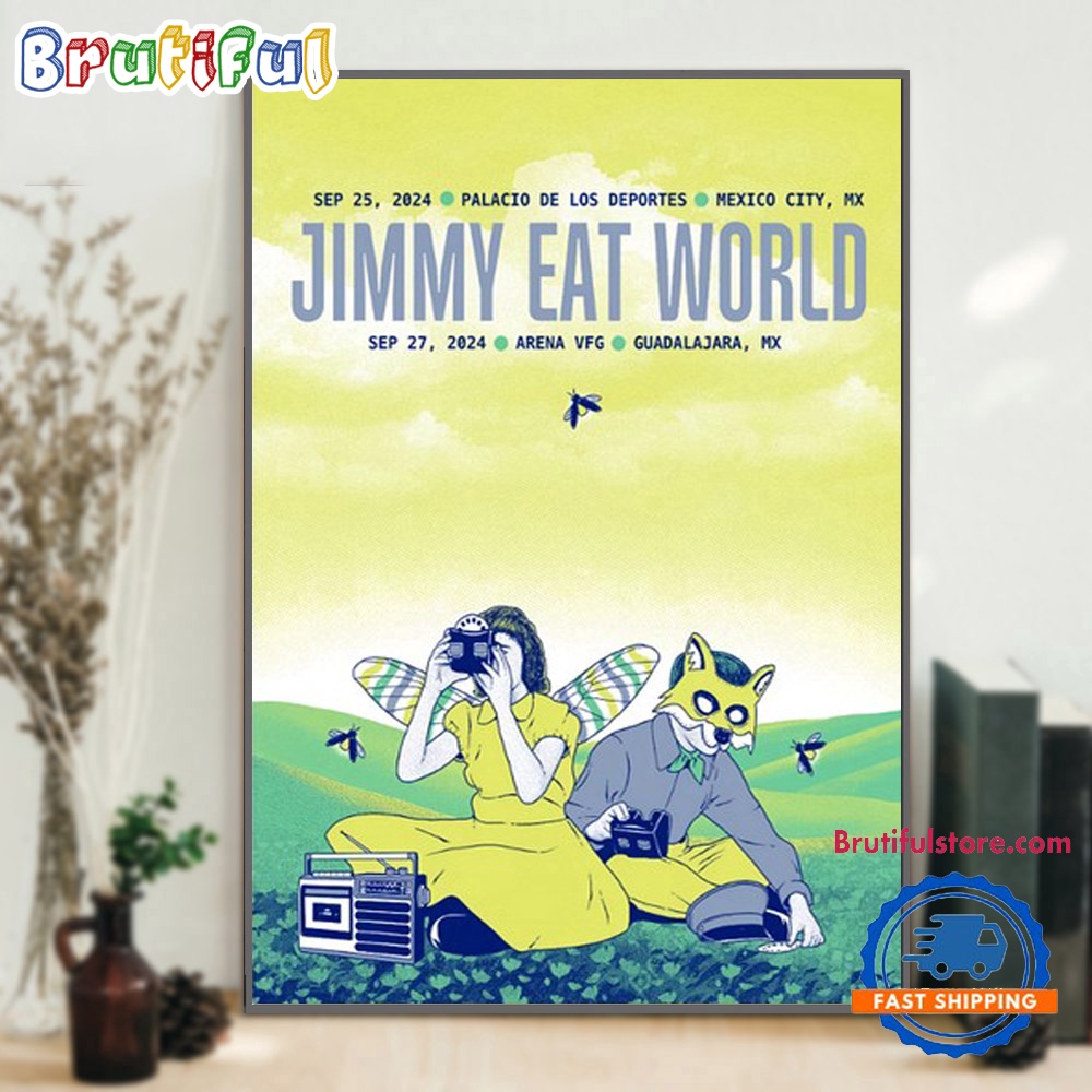 Jimmy Eat World September 25 27 2024 Mexico City And Guadalajara MX Concert Poster Canvas gvr3yy.jpg