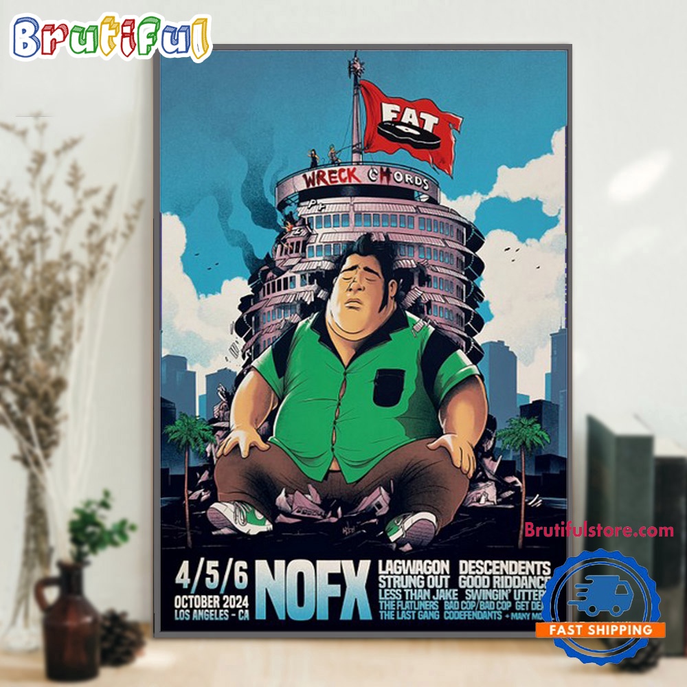 NOFX x Fat Wreck Chords October 4 6 2024 Los Angeles CA Concert Poster Canvas fl1ioe.jpg