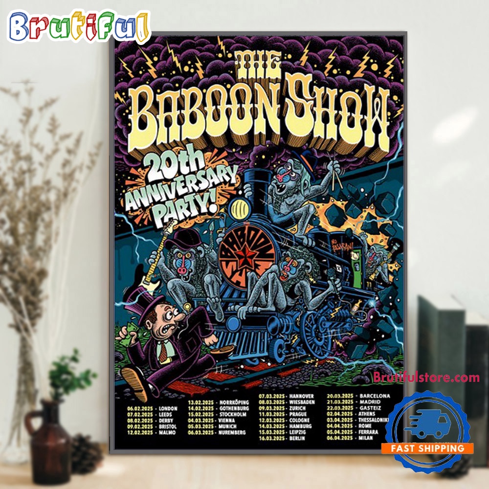 The Baboon Show 20th Anniversary Party 2025 Art Poster Canvas eo2ibn.jpg