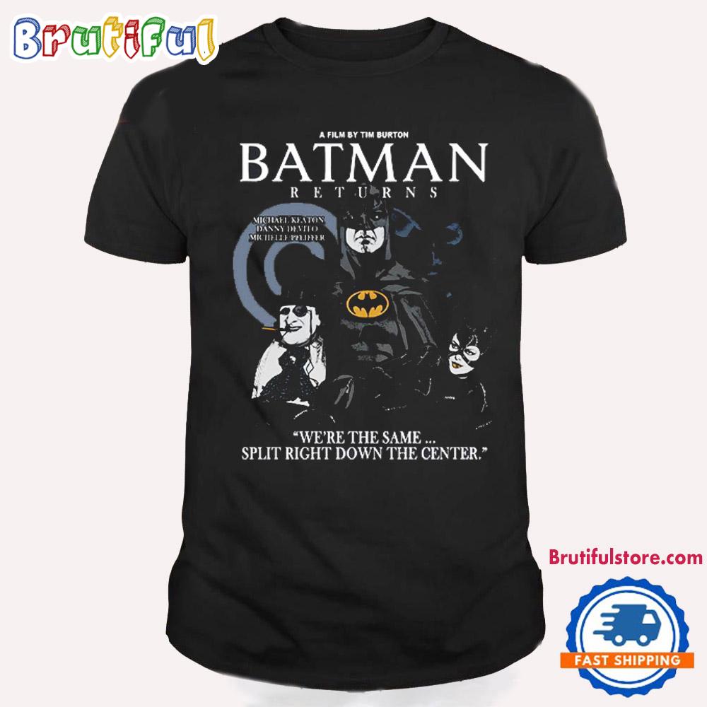 Batman Movie Split Right Down The Center T Shirt