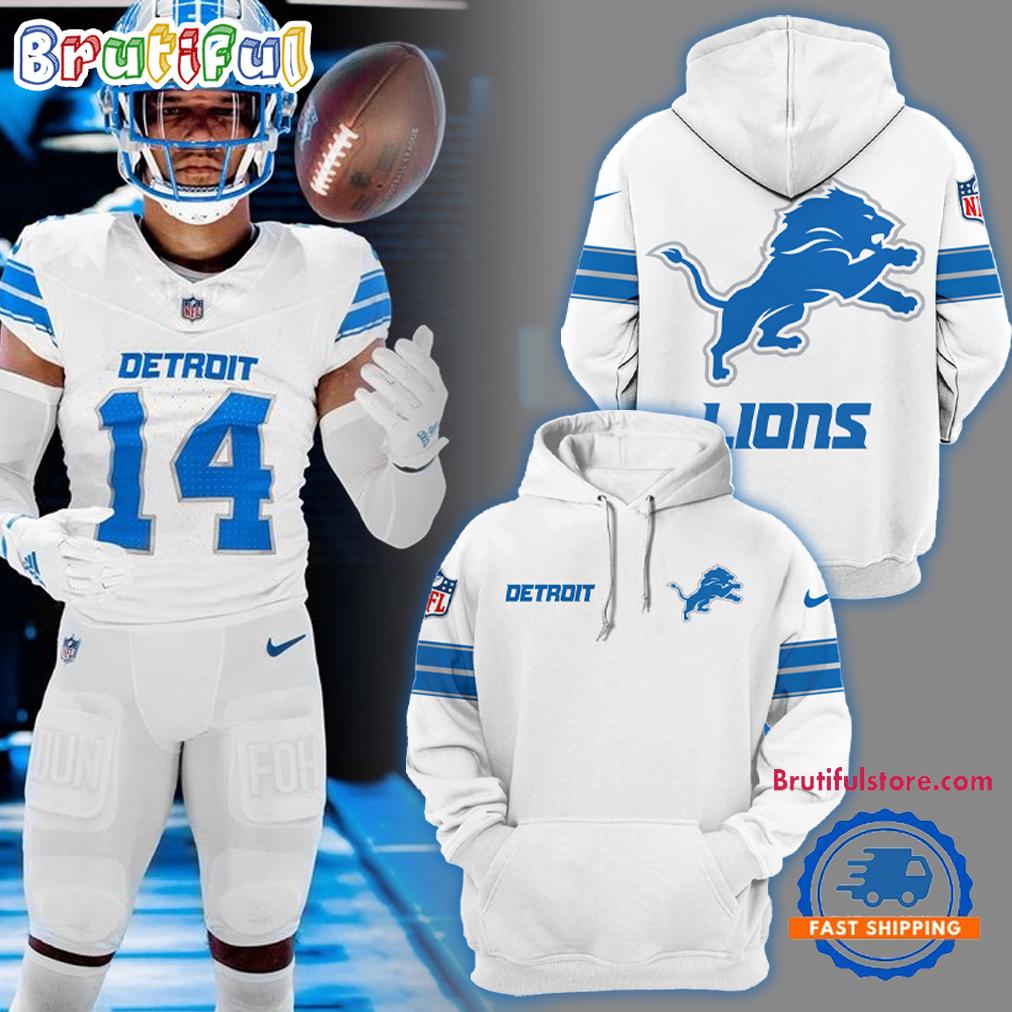 Detroit Lions Team 2024 White The 313 Hoodie
