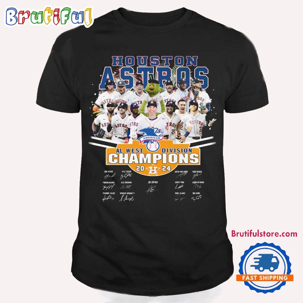 Houston Astros 2024 AL West Division Champions Team Graphics Design T Shirt