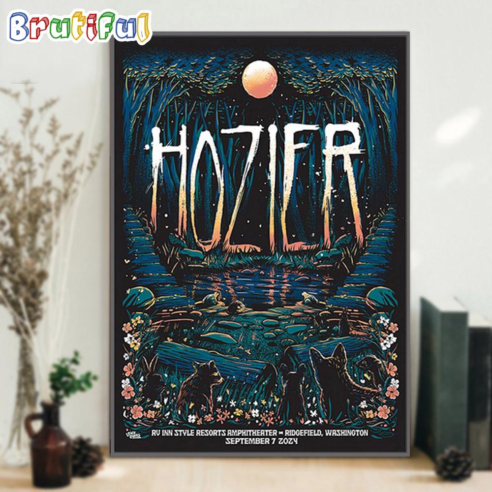Hozier On Sept 7 2024 Live At RV Inn Style Resorts Amphitheater Ridgefield WA Concert Poster Canvas