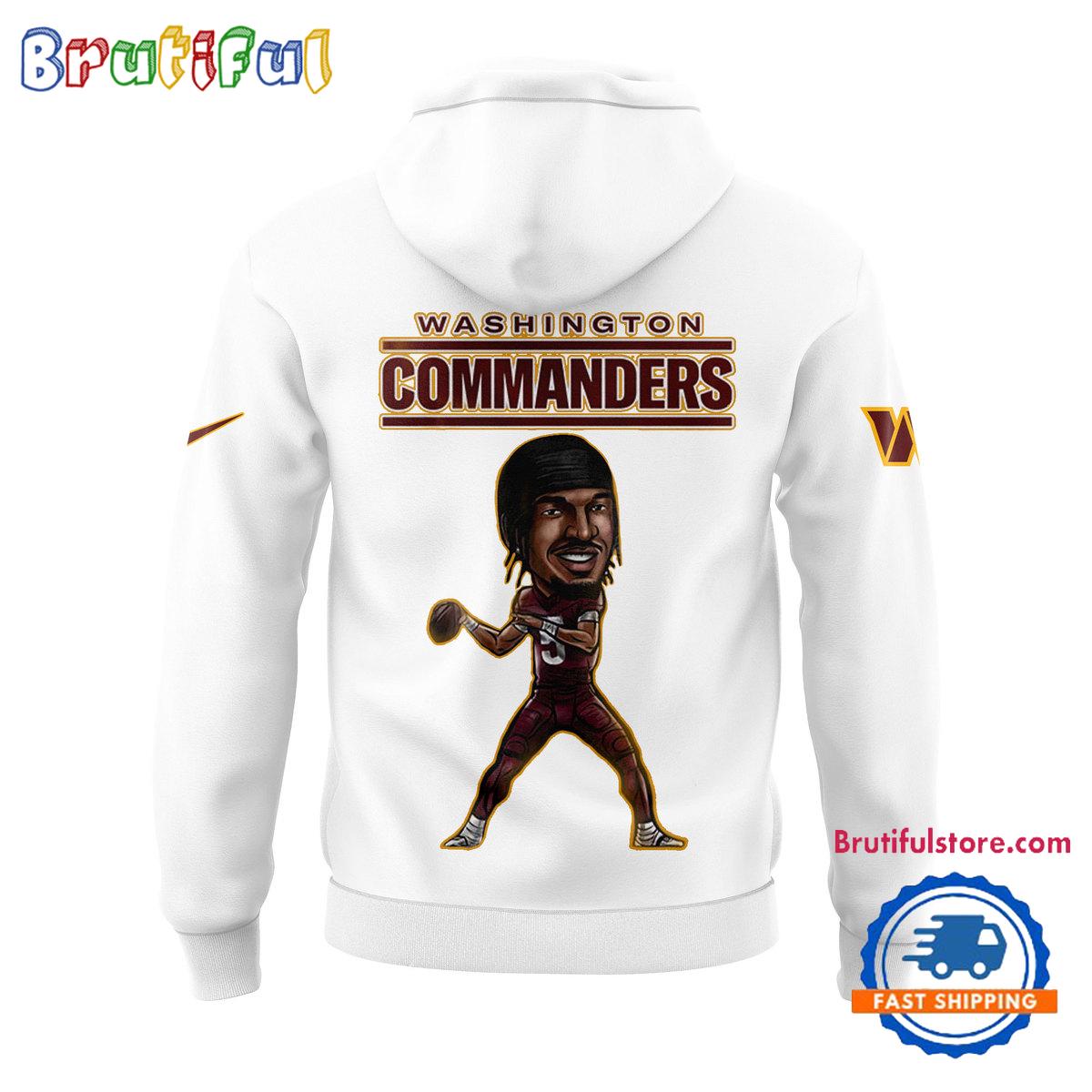 Jayden Daniels Washington Commanders Pops White Hoodie