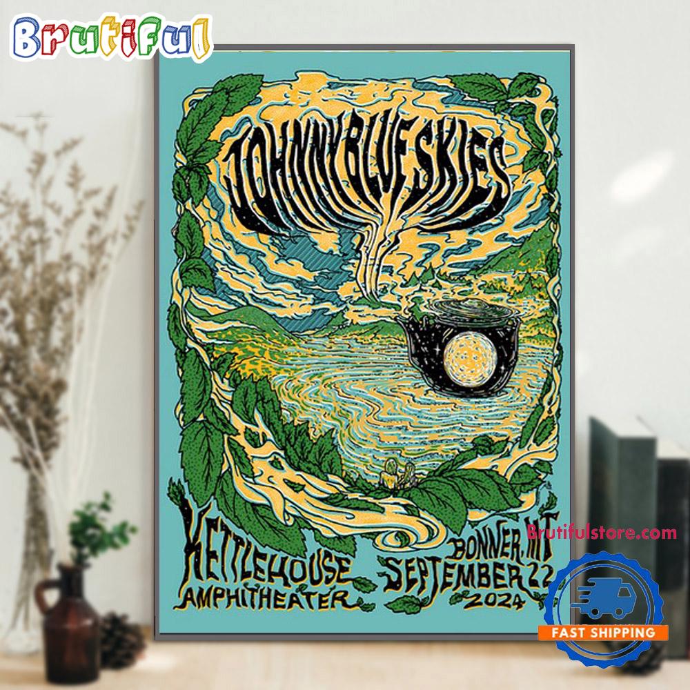 Johnny Blue Skies On September 22 2024 At KettleHouse Amphitheater, Bonner MT Concert Poster Canvas