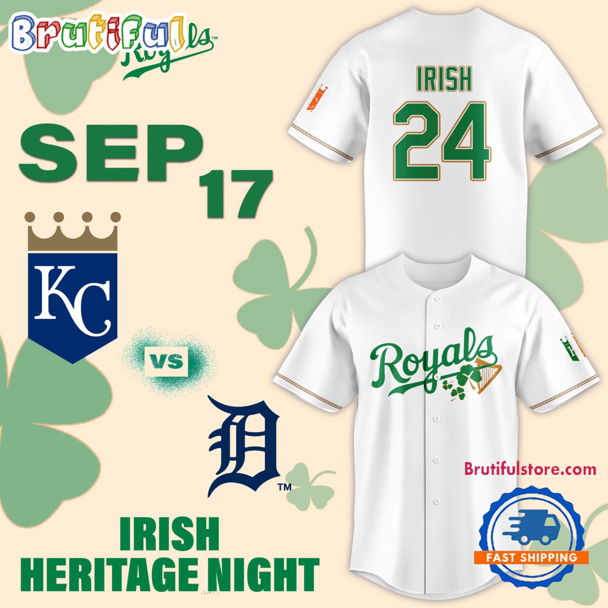 Kansas City Royals 2024 Irish Heritage Night Baseball Jersey