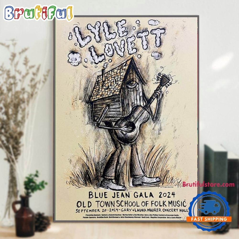 Lyle Lovett September 20 2024 Old Town School of Folk Music Chicago IL Concert Poster Canvas