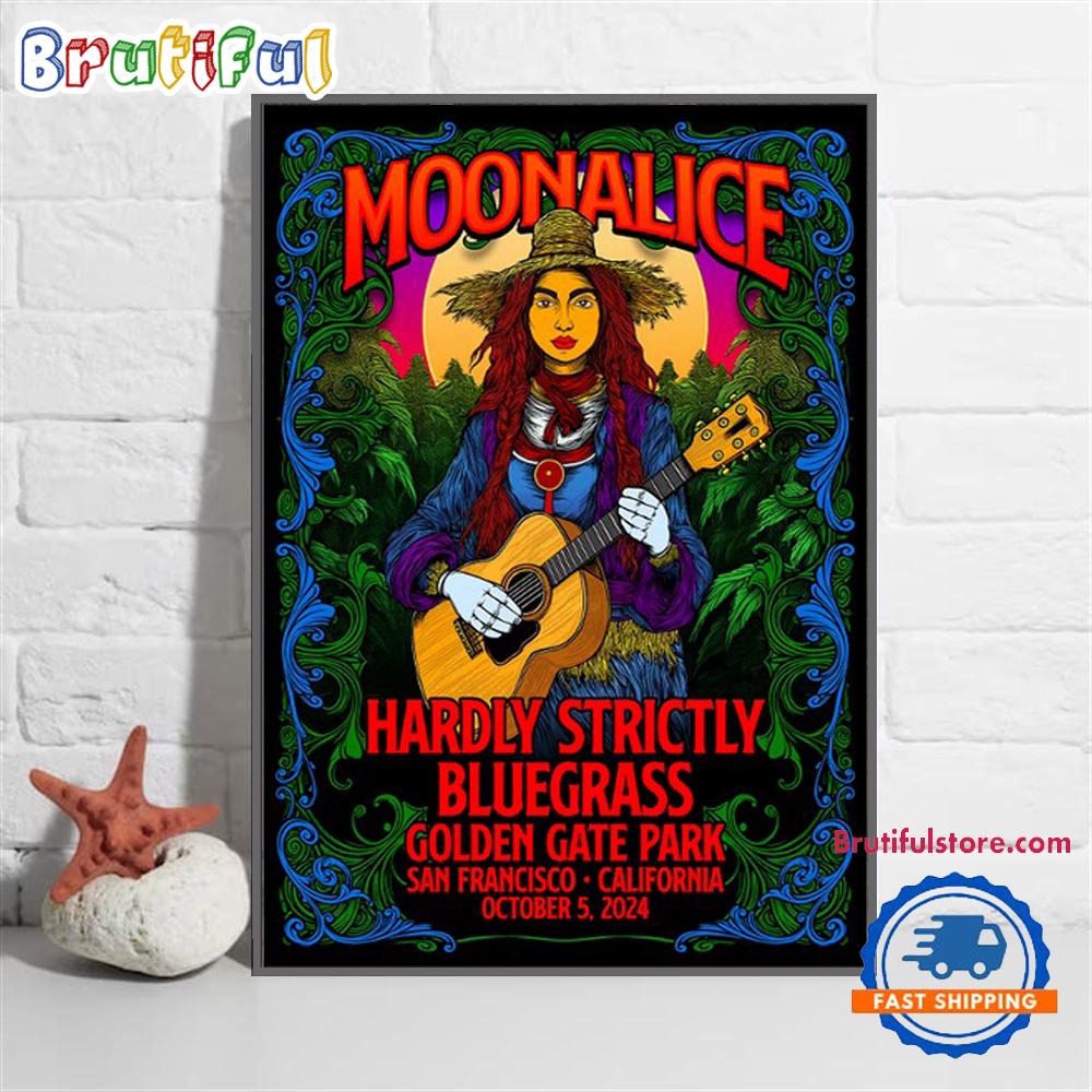 Moonalice October 5 2024 Live In Hardly Strictly Bluegrass, San Francisco CA Tour Wall Art Poster Canvas