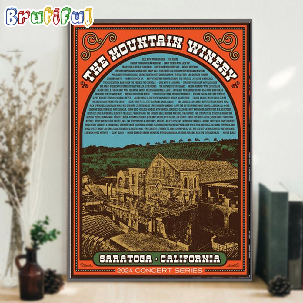 Mountain Winery Concert Series 2024 Saratoga CA Wall Art Poster Canvas