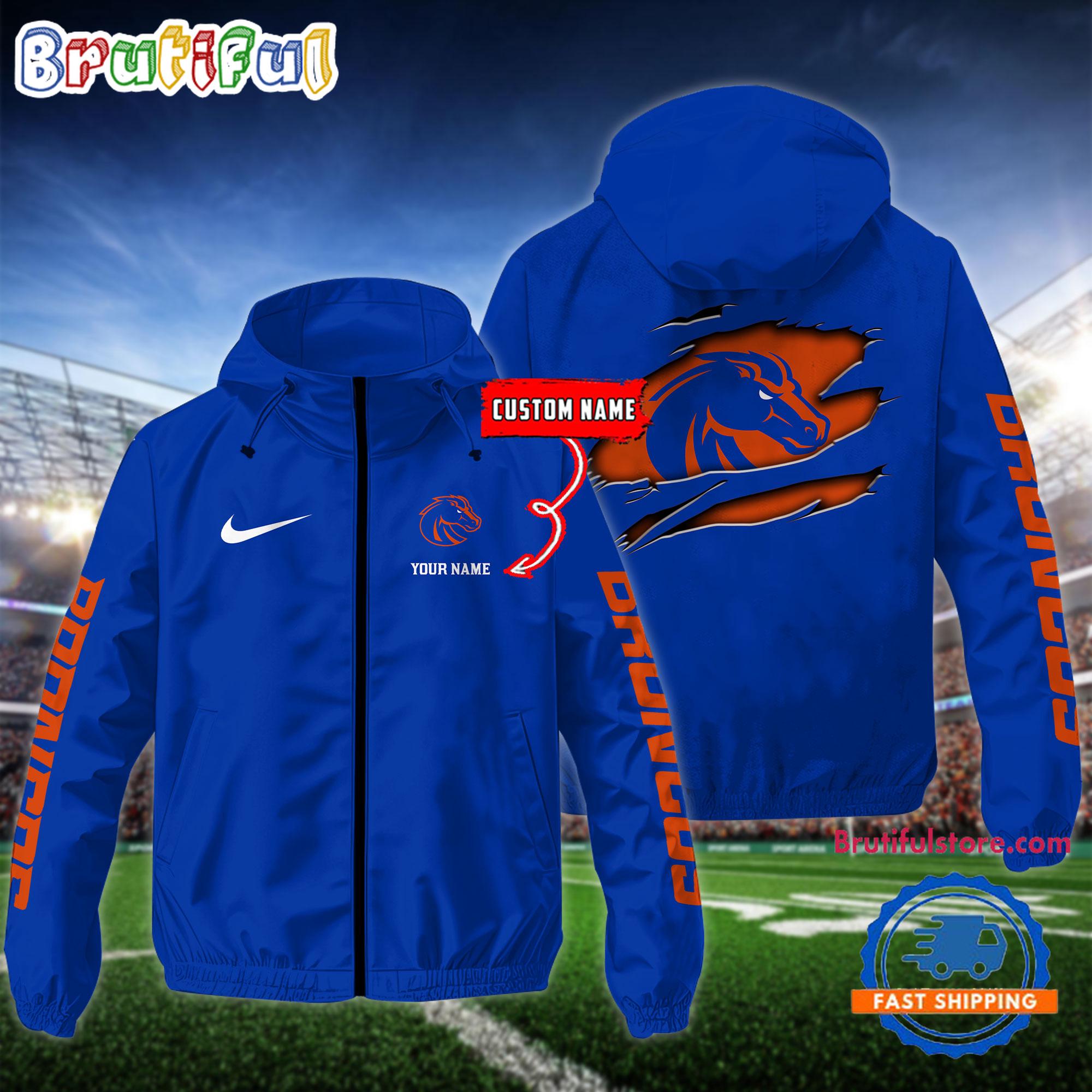 NCAA Boise State Broncos Special Football Logo Team Design Windbreaker Outdoor Jacket