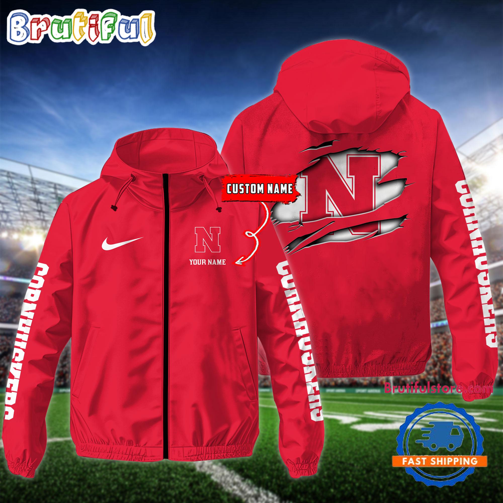 NCAA Nebraska Cornhuskers Special Football Logo Team Design Windbreaker Outdoor Jacket