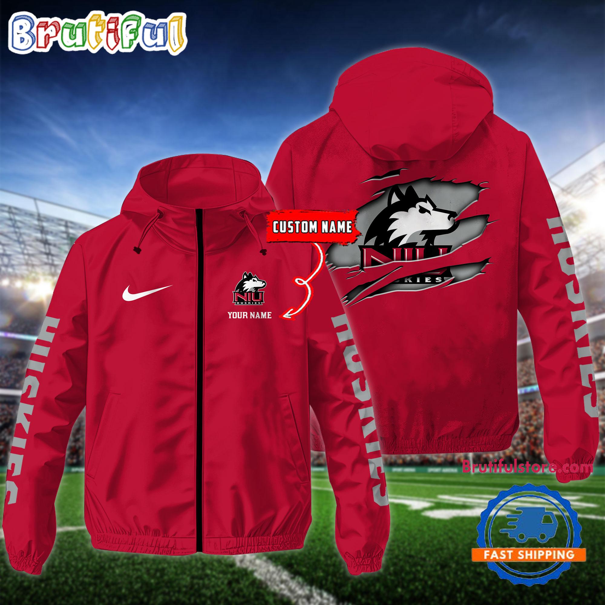 NCAA Northern Illinois Huskies Special Football Logo Team Design Windbreaker Outdoor Jacket