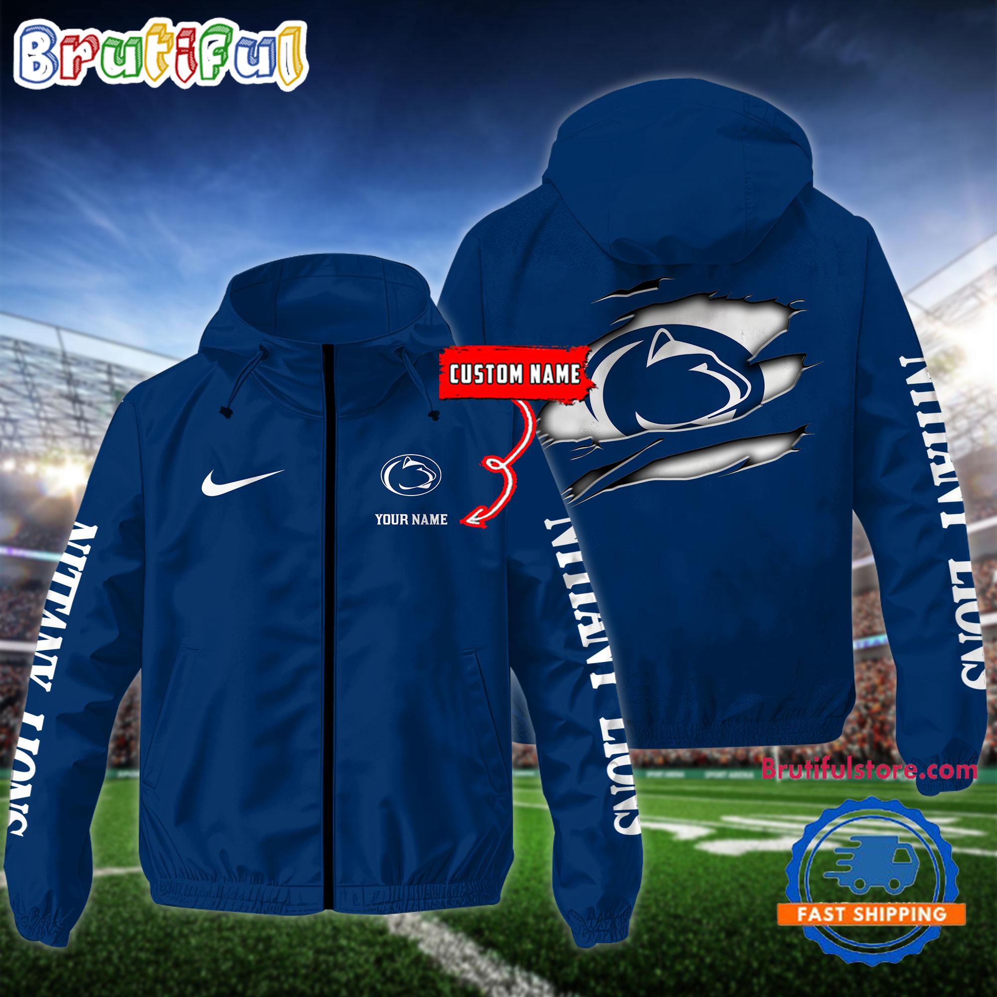 NCAA Penn State Nittany Lions Special Football Logo Team Design Windbreaker Outdoor Jacket