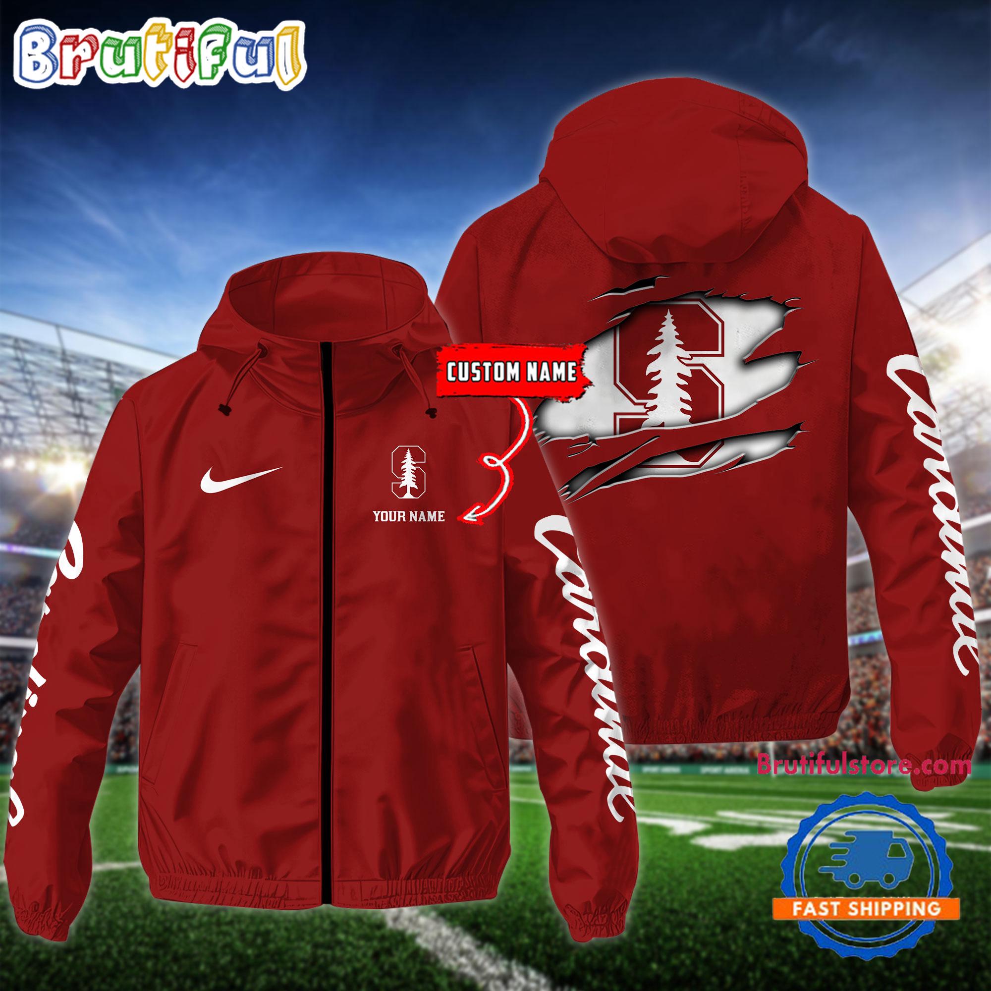 NCAA Stanford Cardinal Special Football Logo Team Design Windbreaker Outdoor Jacket