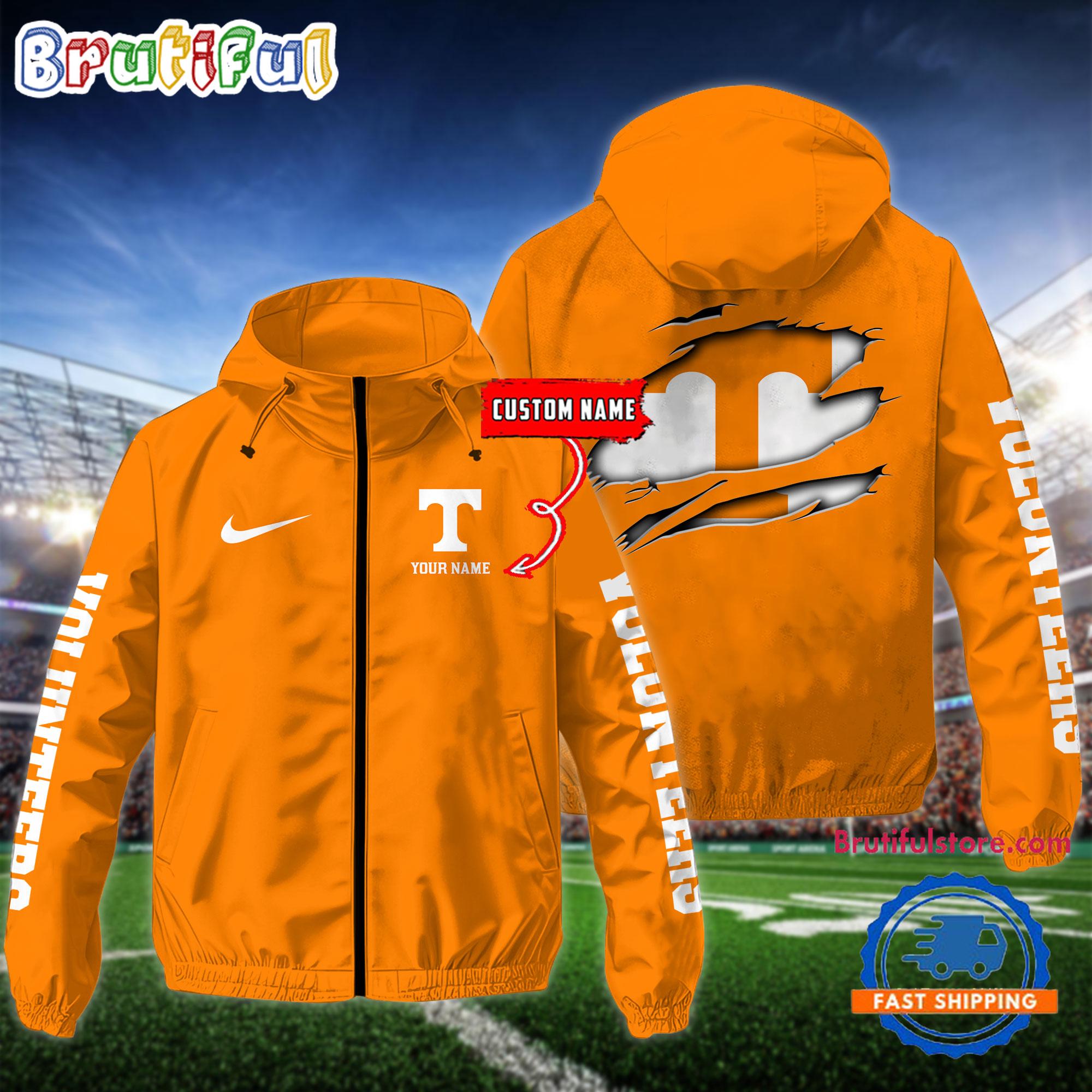 NCAA Tennessee Volunteers Special Football Logo Team Design Windbreaker Outdoor Jacket