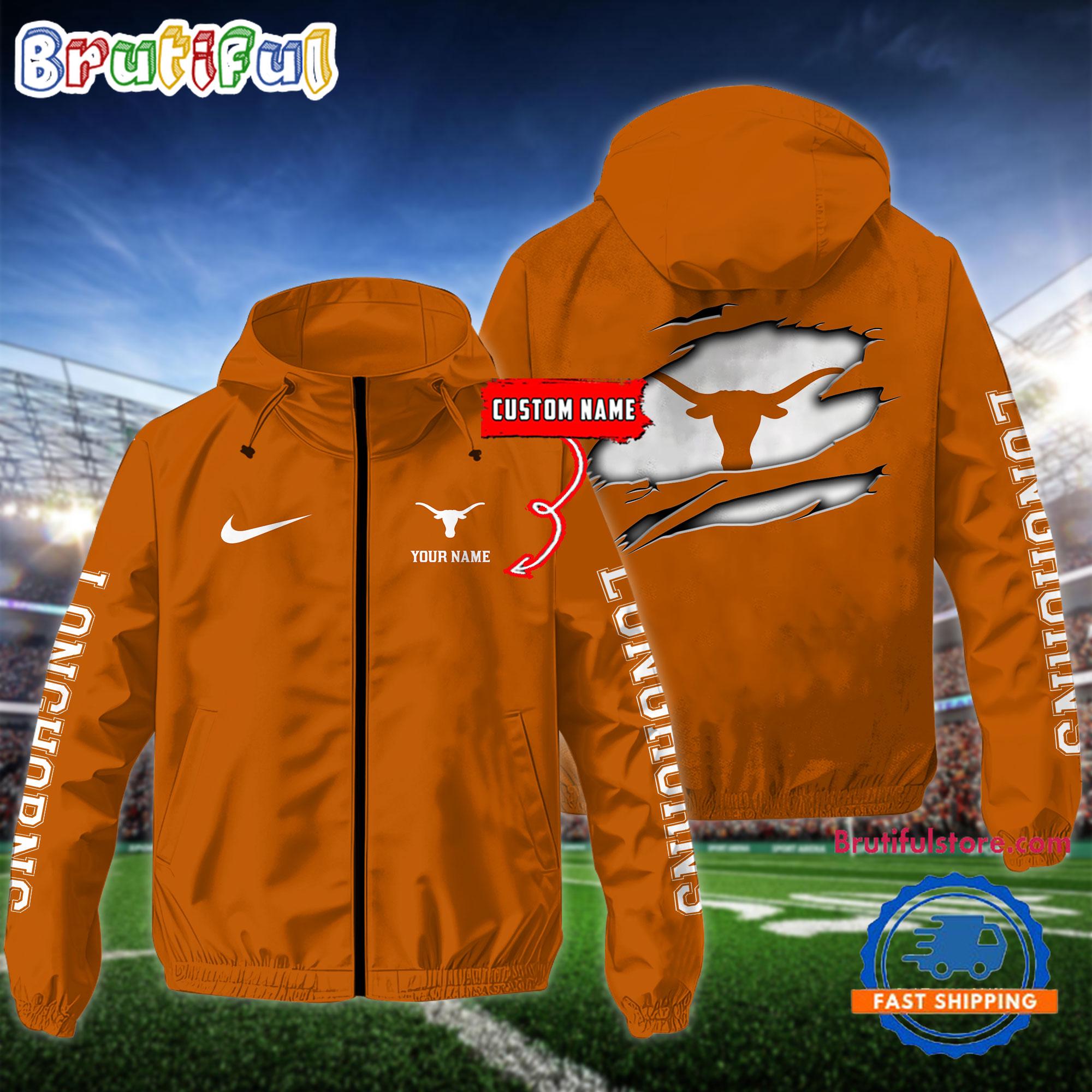 NCAA Texas Longhorns Special Football Logo Team Design Windbreaker Outdoor Jacket