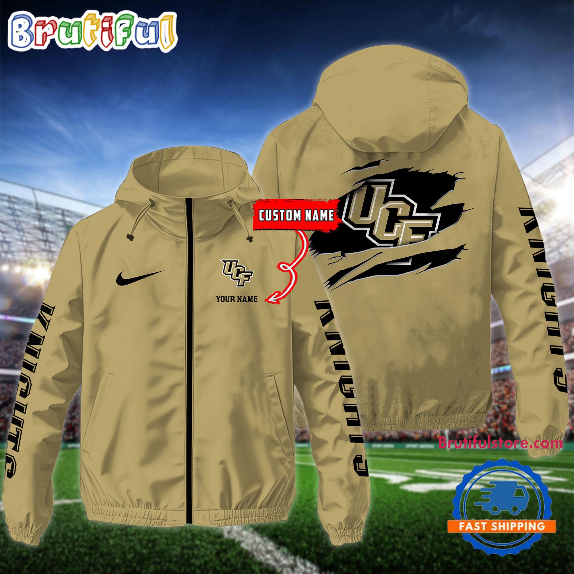NCAA UCF Knights Special Football Logo Team Design Windbreaker Outdoor Jacket