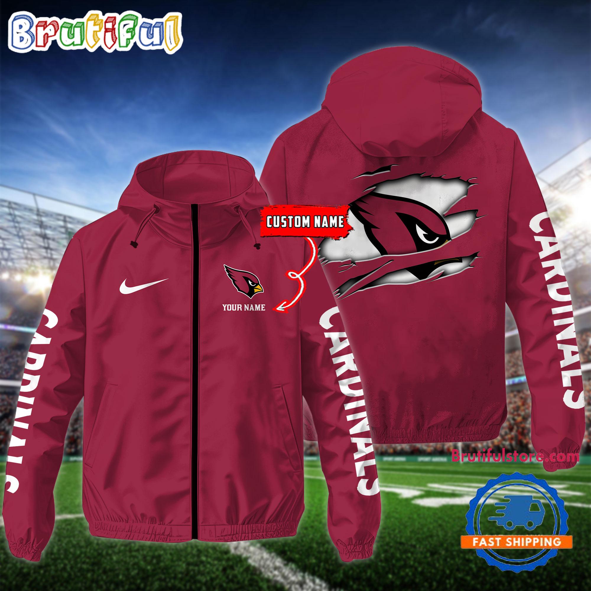NFL Arizona Cardinals Special Football Logo Team Design Windbreaker Outdoor Jacket
