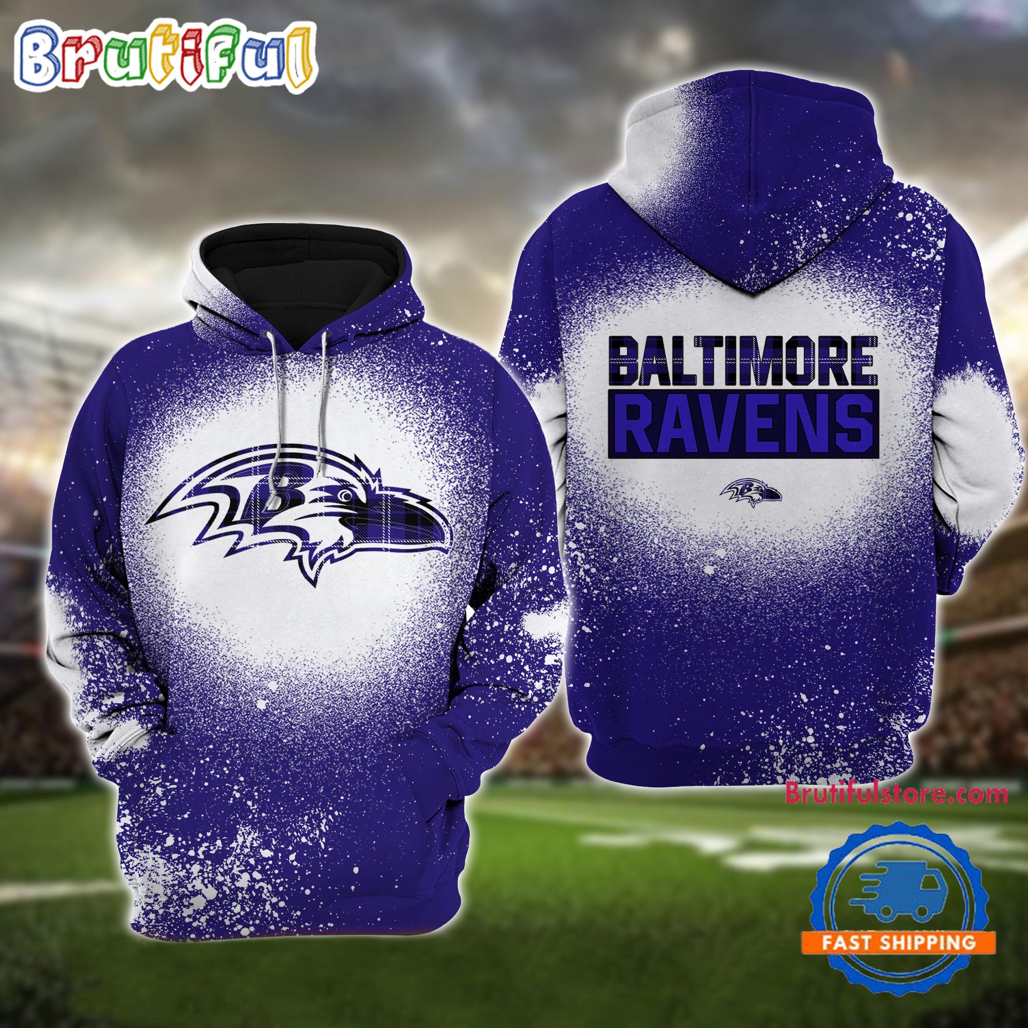 NFL Baltimore Ravens All Over Print Christmas Hoodie, Football Christmas Hoodie