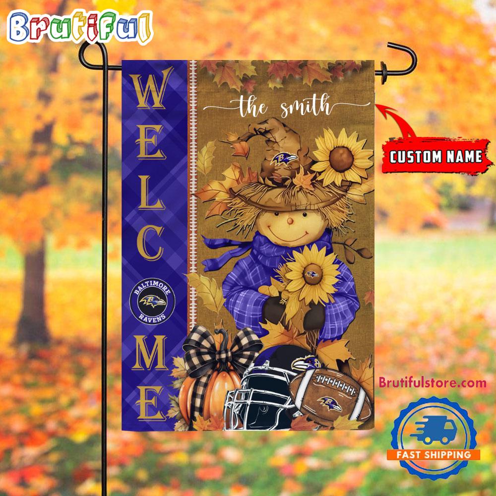 NFL Baltimore Ravens Football Special Scarecrow Halloween Garden Flag